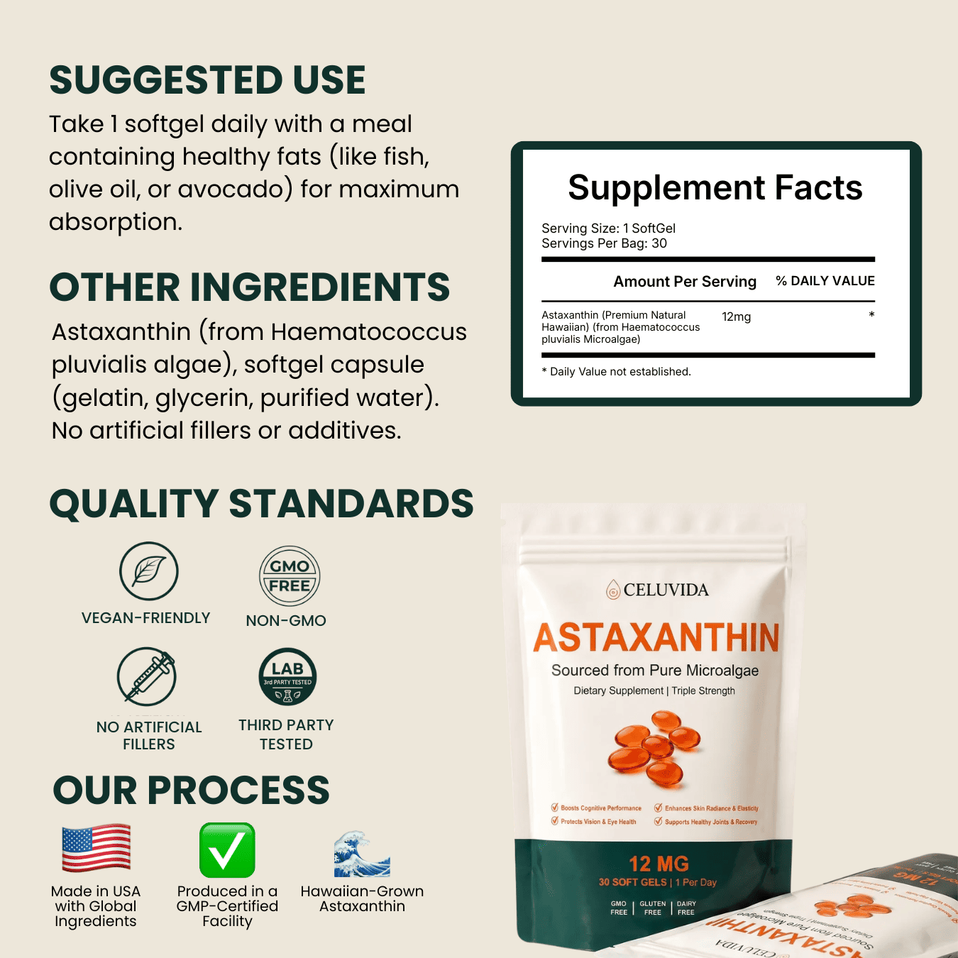 Celuvida Astaxanthin – Calms Oxidative Stress Naturally so You Feel Like Yourself Again