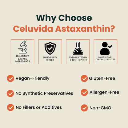 Celuvida Astaxanthin – Calms Oxidative Stress Naturally so You Feel Like Yourself Again